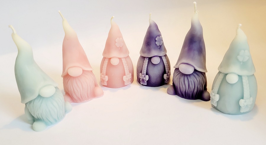 Solid Beeswax 2 x 'Gonk' /Gnome Candles