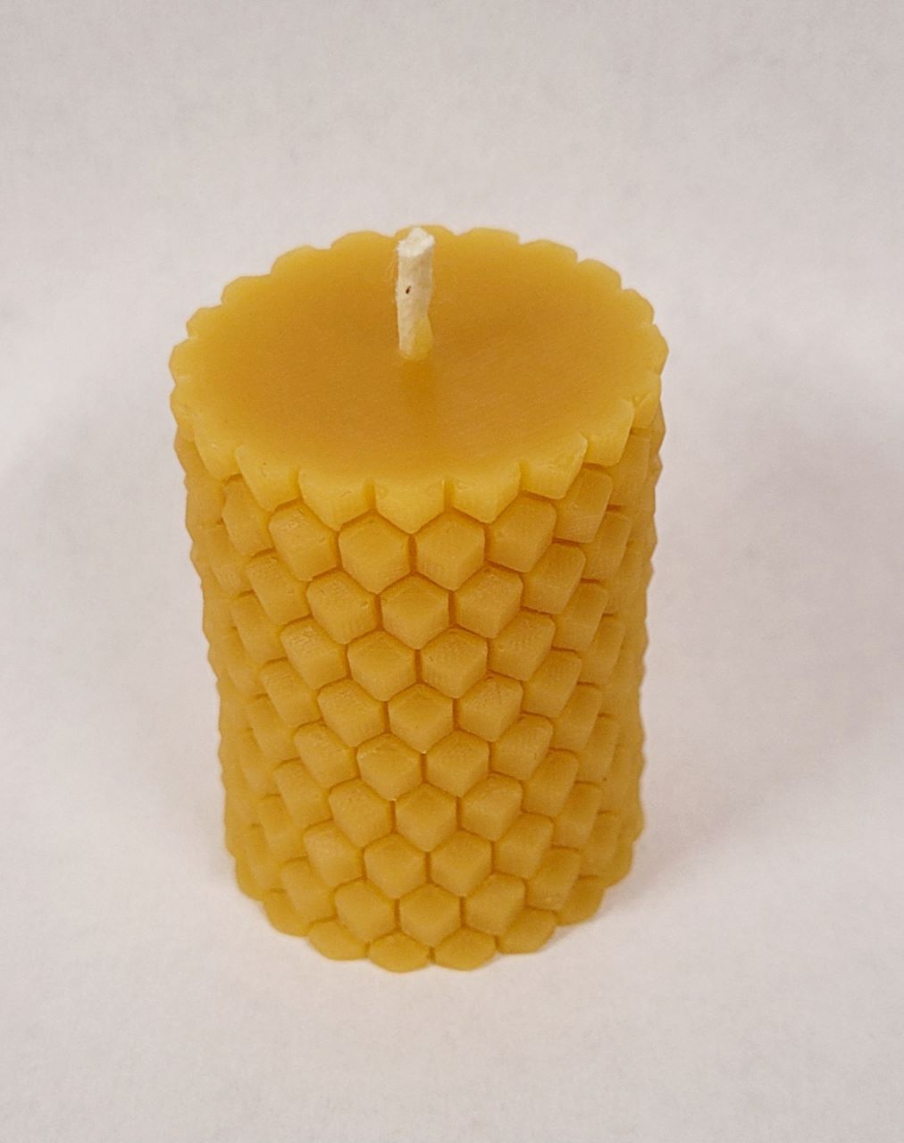 Solid Beeswax 'Knurl'/Votive Small Pillar Candle x 2