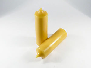 Solid Beeswax Small 'Church' Style Candle - set of 2