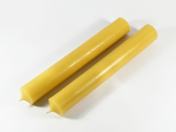 Solid Straight Beeswax MEDIUM Dinner Candle x 2