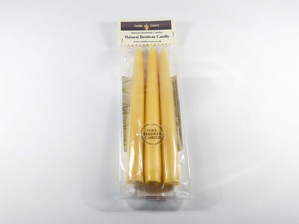 Solid Taper Beeswax SMALL Dinner Candle x 3