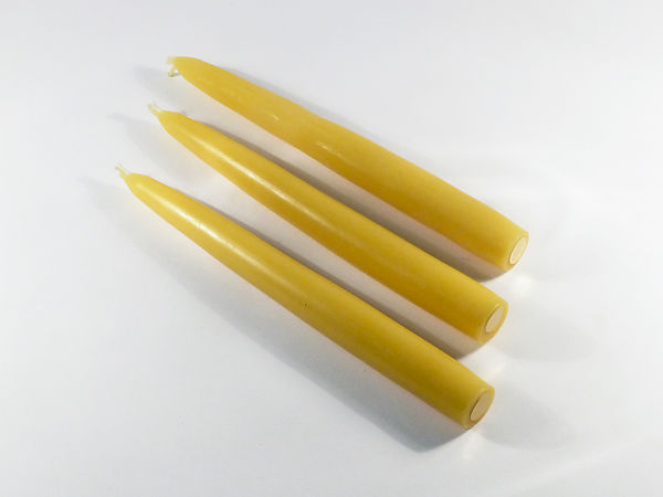 Solid Taper Beeswax SMALL Dinner Candle x 3