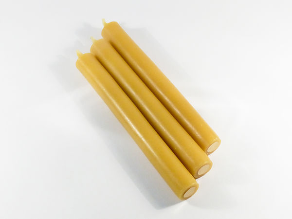Solid Straight Beeswax SMALL Dinner Candles x 3
