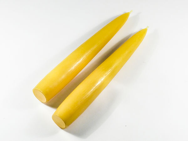 Solid Taper Beeswax MEDIUM Dinner Candles x 2