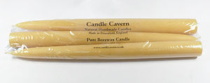 Solid Tapered Beeswax Dinner TALL Candles x 3